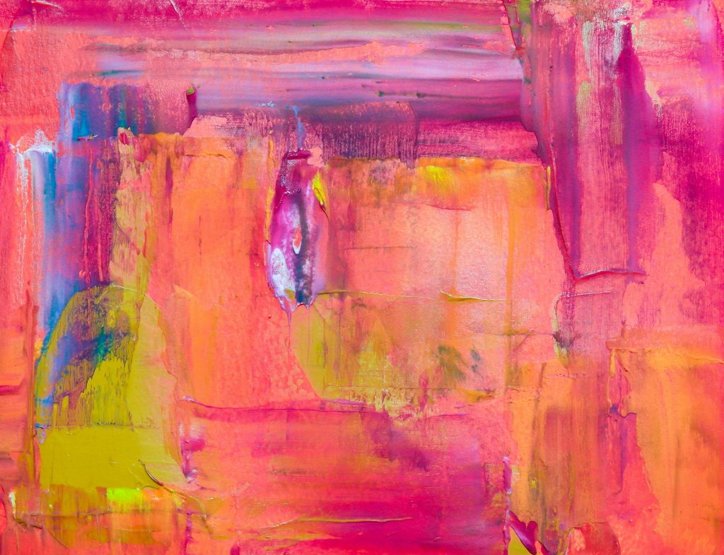 pexels photo 2179389 2179389 Vivid abstract painting with bold pink, yellow, and blue hues, evoking creativity.